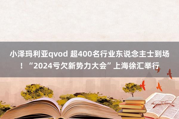 小泽玛利亚qvod 超400名行业东说念主士到场！“2024亏欠新势力大会”上海徐汇举行