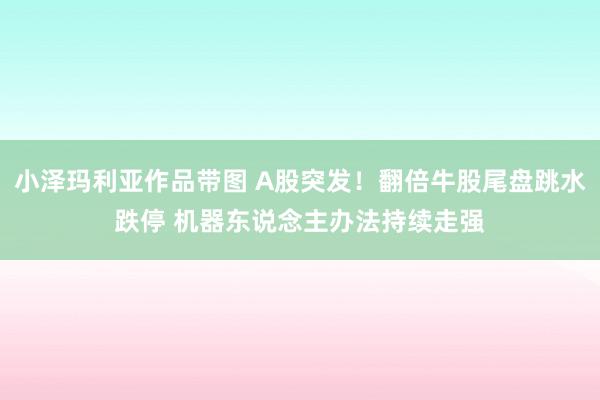 小泽玛利亚作品带图 A股突发！翻倍牛股尾盘跳水跌停 机器东说念主办法持续走强