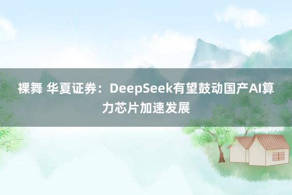 裸舞 华夏证券：DeepSeek有望鼓动国产AI算力芯片加速发展